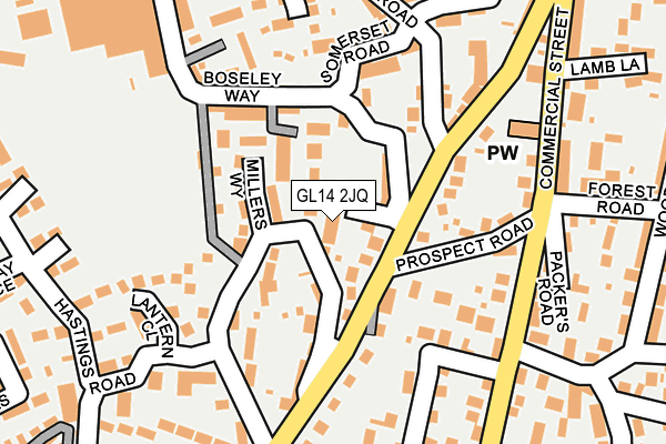 GL14 2JQ map - OS OpenMap – Local (Ordnance Survey)