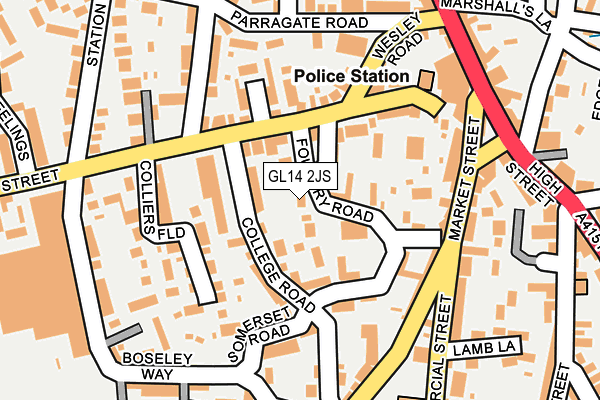GL14 2JS map - OS OpenMap – Local (Ordnance Survey)