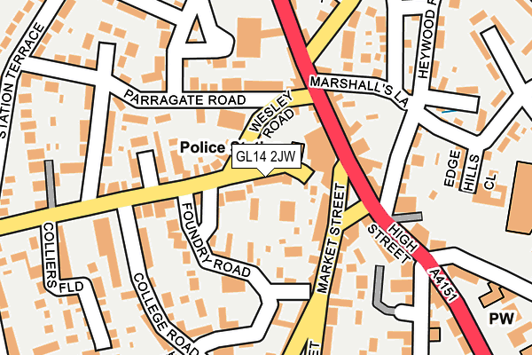 GL14 2JW map - OS OpenMap – Local (Ordnance Survey)