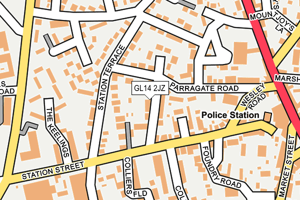 GL14 2JZ map - OS OpenMap – Local (Ordnance Survey)