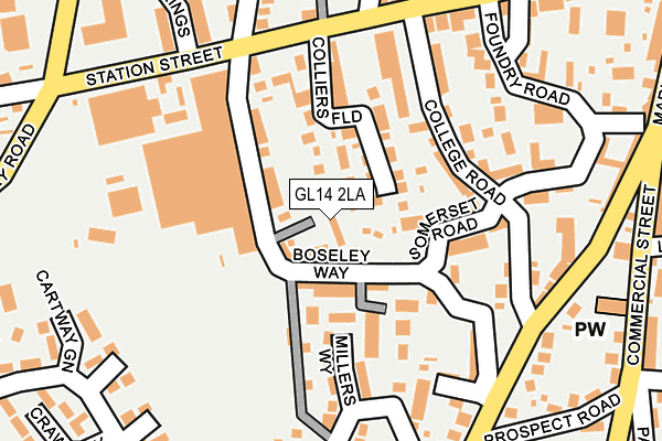 GL14 2LA map - OS OpenMap – Local (Ordnance Survey)