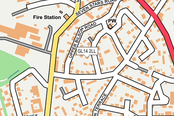 GL14 2LL map - OS OpenMap – Local (Ordnance Survey)