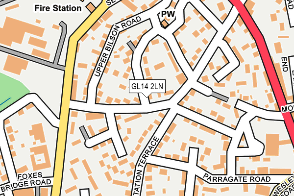 GL14 2LN map - OS OpenMap – Local (Ordnance Survey)