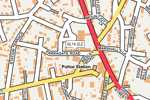 GL14 2LZ map - OS OpenMap – Local (Ordnance Survey)