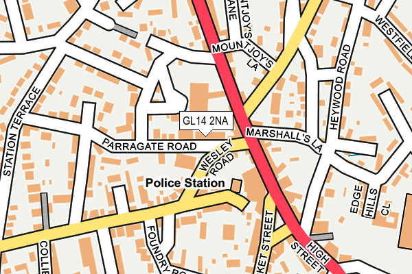 GL14 2NA map - OS OpenMap – Local (Ordnance Survey)