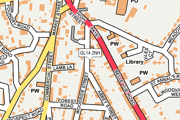 GL14 2NH map - OS OpenMap – Local (Ordnance Survey)