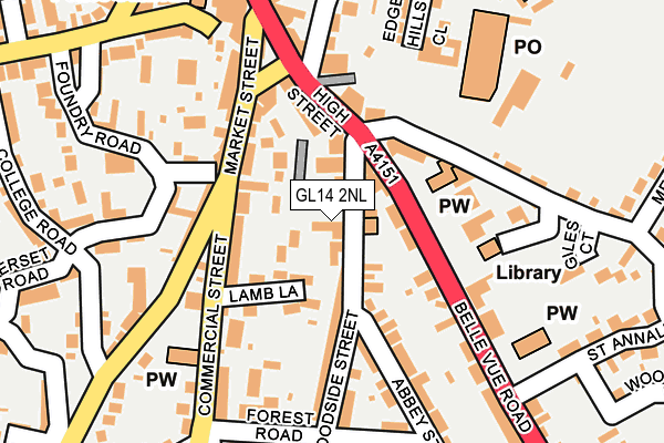 GL14 2NL map - OS OpenMap – Local (Ordnance Survey)