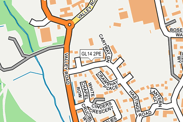 GL14 2PE map - OS OpenMap – Local (Ordnance Survey)
