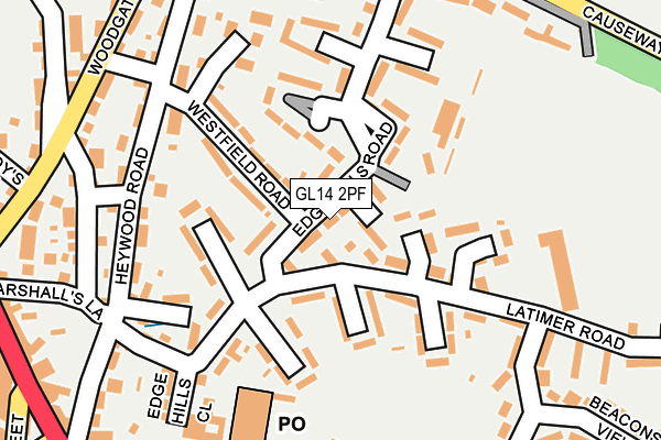 GL14 2PF map - OS OpenMap – Local (Ordnance Survey)