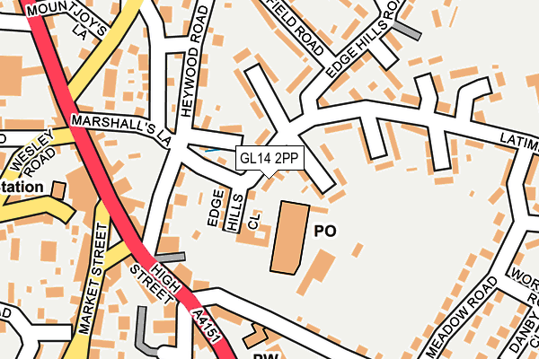 GL14 2PP map - OS OpenMap – Local (Ordnance Survey)