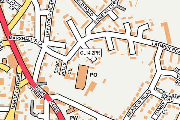 GL14 2PR map - OS OpenMap – Local (Ordnance Survey)