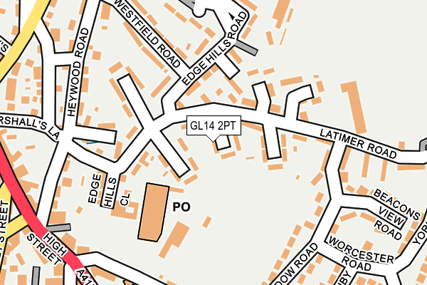 GL14 2PT map - OS OpenMap – Local (Ordnance Survey)
