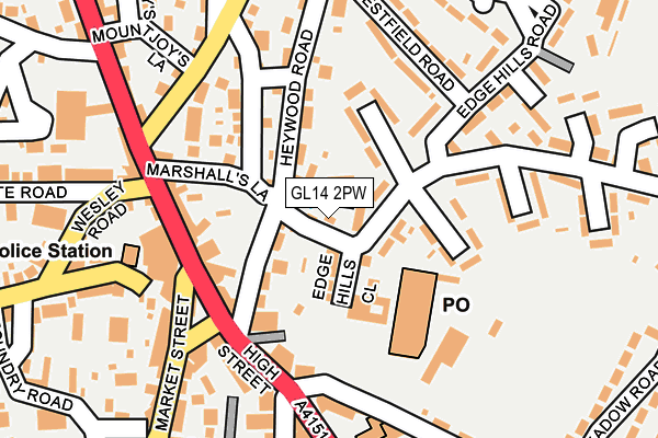 GL14 2PW map - OS OpenMap – Local (Ordnance Survey)