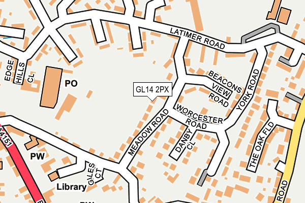 GL14 2PX map - OS OpenMap – Local (Ordnance Survey)