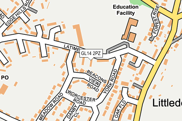 GL14 2PZ map - OS OpenMap – Local (Ordnance Survey)