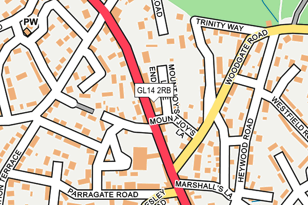 GL14 2RB map - OS OpenMap – Local (Ordnance Survey)