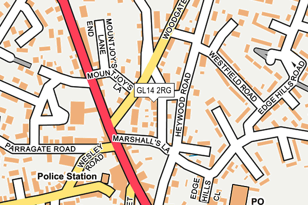 GL14 2RG map - OS OpenMap – Local (Ordnance Survey)