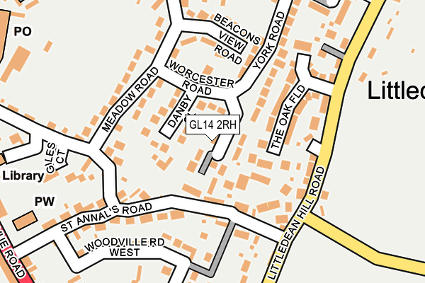 GL14 2RH map - OS OpenMap – Local (Ordnance Survey)