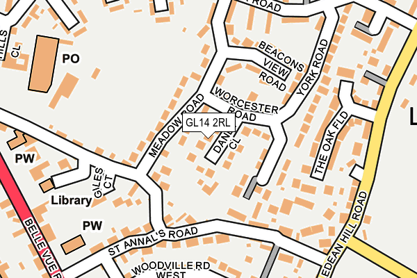 GL14 2RL map - OS OpenMap – Local (Ordnance Survey)