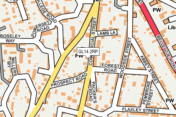 GL14 2RP map - OS OpenMap – Local (Ordnance Survey)
