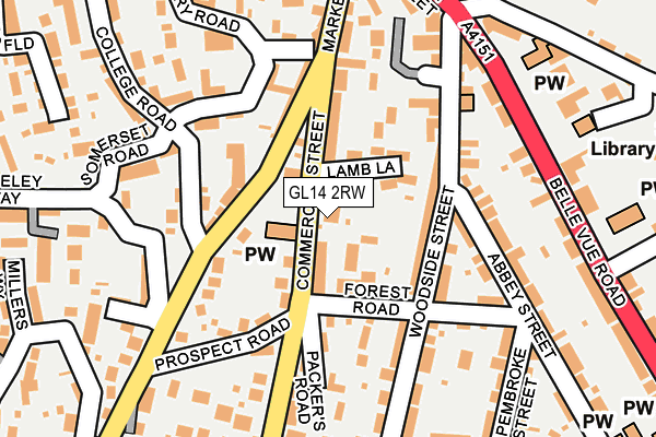 GL14 2RW map - OS OpenMap – Local (Ordnance Survey)