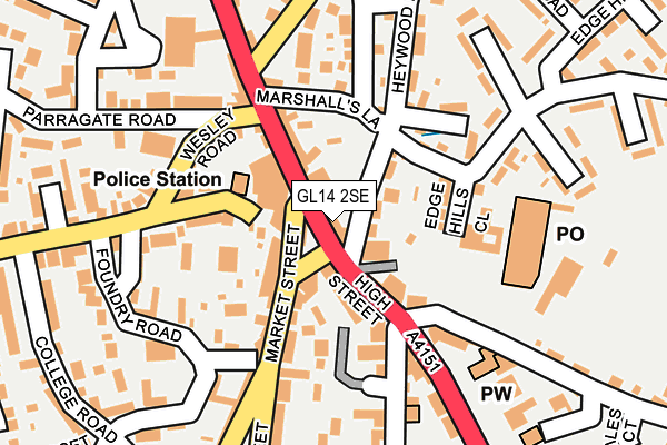 GL14 2SE map - OS OpenMap – Local (Ordnance Survey)