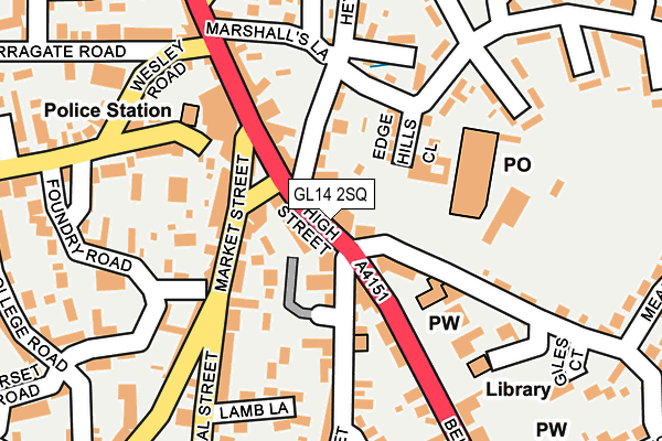 GL14 2SQ map - OS OpenMap – Local (Ordnance Survey)
