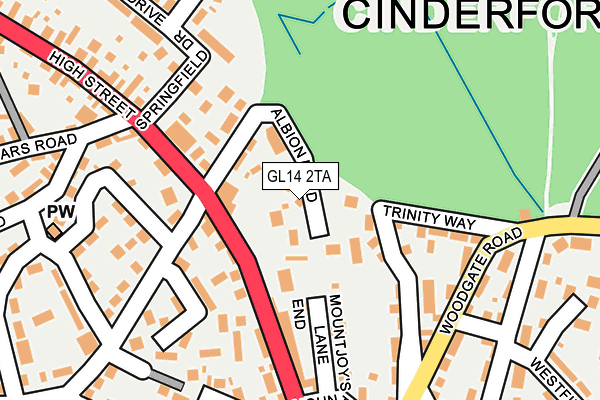 GL14 2TA map - OS OpenMap – Local (Ordnance Survey)