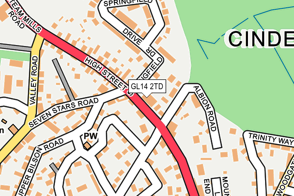 GL14 2TD map - OS OpenMap – Local (Ordnance Survey)