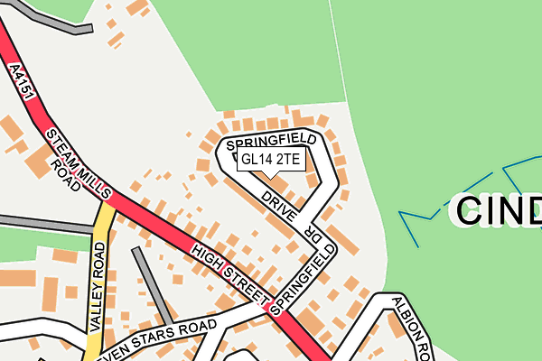GL14 2TE map - OS OpenMap – Local (Ordnance Survey)