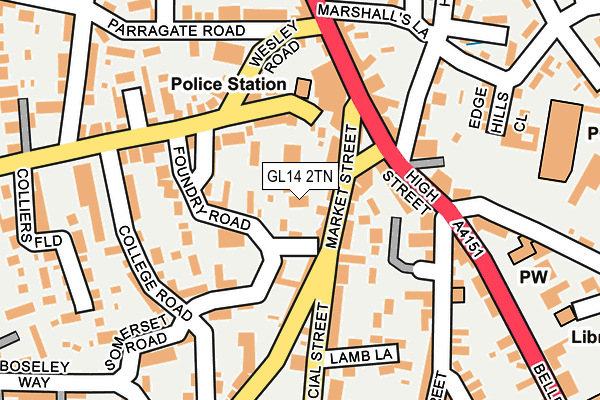 GL14 2TN map - OS OpenMap – Local (Ordnance Survey)