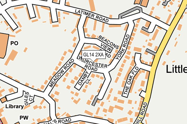 GL14 2XA map - OS OpenMap – Local (Ordnance Survey)