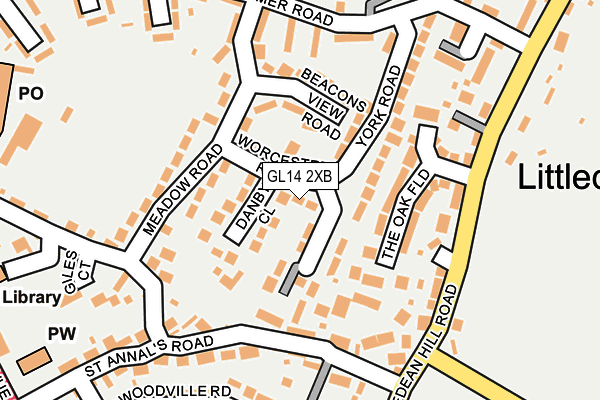 GL14 2XB map - OS OpenMap – Local (Ordnance Survey)