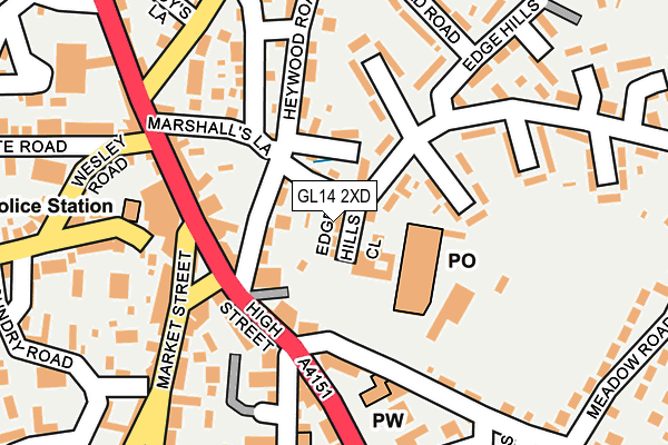 GL14 2XD map - OS OpenMap – Local (Ordnance Survey)
