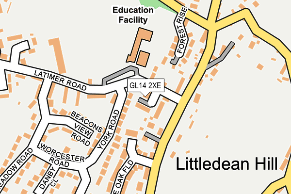 GL14 2XE map - OS OpenMap – Local (Ordnance Survey)