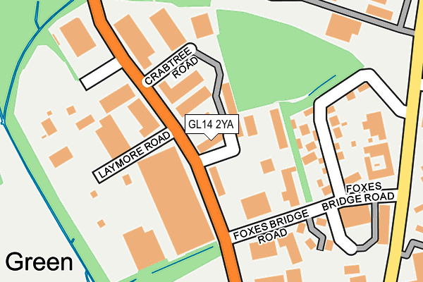 GL14 2YA map - OS OpenMap – Local (Ordnance Survey)