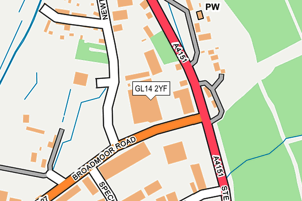 GL14 2YF map - OS OpenMap – Local (Ordnance Survey)