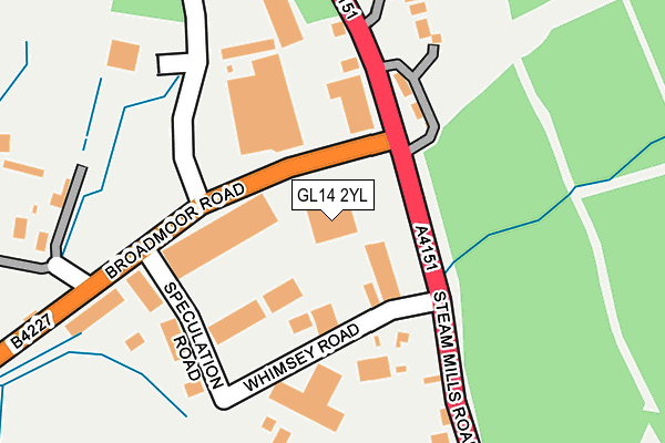 GL14 2YL map - OS OpenMap – Local (Ordnance Survey)