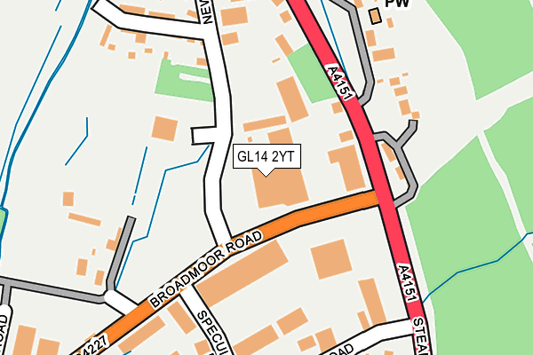 GL14 2YT map - OS OpenMap – Local (Ordnance Survey)