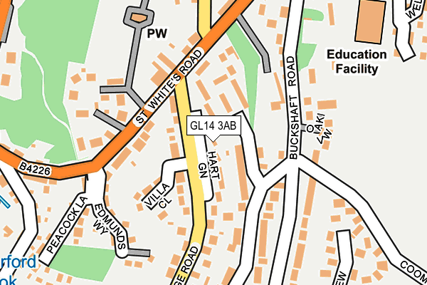 GL14 3AB map - OS OpenMap – Local (Ordnance Survey)