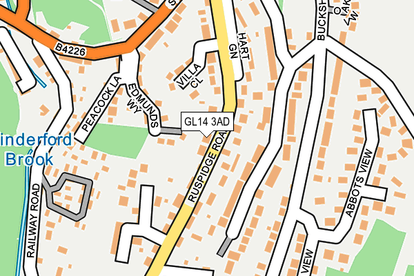 GL14 3AD map - OS OpenMap – Local (Ordnance Survey)