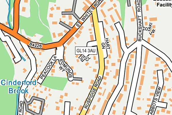 GL14 3AU map - OS OpenMap – Local (Ordnance Survey)