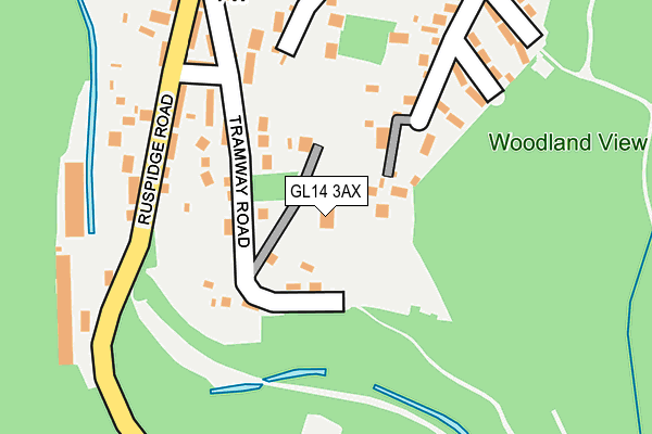 GL14 3AX map - OS OpenMap – Local (Ordnance Survey)