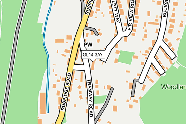 GL14 3AY map - OS OpenMap – Local (Ordnance Survey)