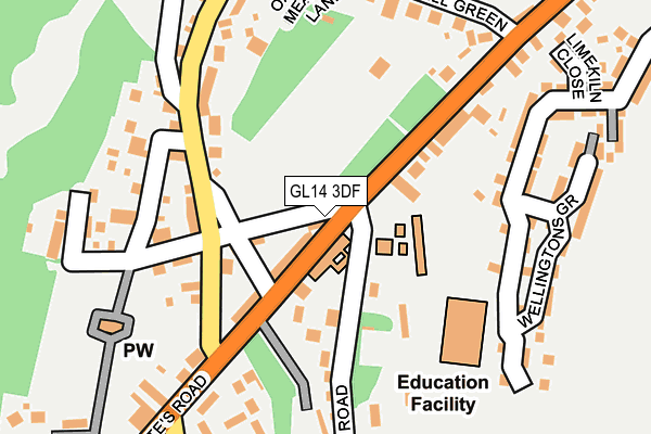 GL14 3DF map - OS OpenMap – Local (Ordnance Survey)