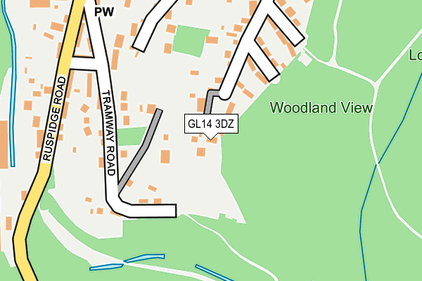 GL14 3DZ map - OS OpenMap – Local (Ordnance Survey)