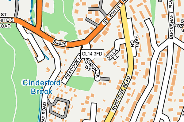 GL14 3FD map - OS OpenMap – Local (Ordnance Survey)