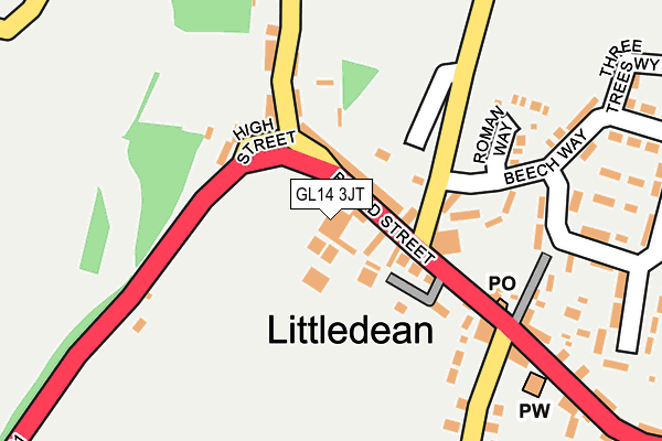 GL14 3JT map - OS OpenMap – Local (Ordnance Survey)