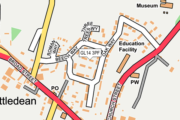 GL14 3PF map - OS OpenMap – Local (Ordnance Survey)