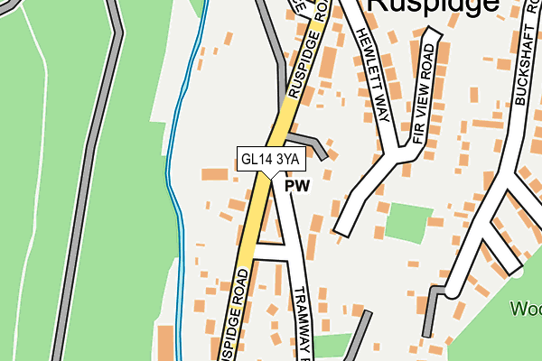 GL14 3YA map - OS OpenMap – Local (Ordnance Survey)